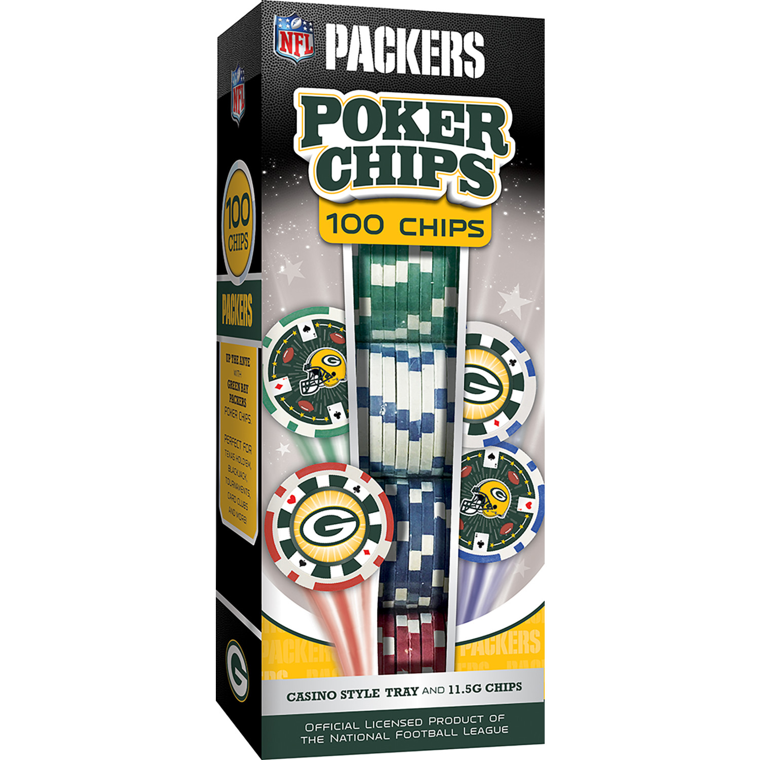 MasterPieces Casino Style 100 Piece Poker Chip Set - NFL Green Bay Packers - image 2 of 6