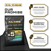 PalPacks Ultra Mega Pokemon Pack | 5 Pokemon Booster Packs + 1 Bonus Mystery Pack