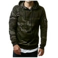 thumbnail image 2 of LWavelet Mens Casual Camouflage Pullover Hoodie Long Sleeve Drawstring Hooded Sweatshirt with Pocket for Outdoor Sports, 2 of 5