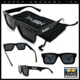 thumbnail image 2 of Kush Graffiti Logo Hipster Horn Rim Thick Plastic Mens All Black Sunglasses White Logo, 2 of 8