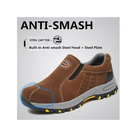 Meigar Men's Steel Toe Safety Shoes Work Sneakers Anti-Slip Hiking Climbing