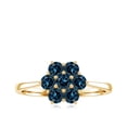 thumbnail image 4 of Rosec Jewels Real London Blue Topaz Flower Engagement Ring - Cluster Ring for Women - AAA Grade - Ready to Gift with Jewelry Box, 10K Yellow Gold, US 12.00, 4 of 8