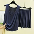 thumbnail image 2 of QATAINLAV Women's Lingerie, Sleep & Lounge 2 Piece Outfits Casual Loose Sleeveless Tank Tops and Shorts Pajamas Sets, Blue, XXL, 2 of 8
