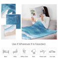 thumbnail image 5 of Fleece Blanket Watercolor Summer Beach Ocean Blue Waves Blankets, Soft Cozy Warm Flannel Throw Blanket, Abstract Art Blanket for Bed Couch Sofa,40x60In, 5 of 9