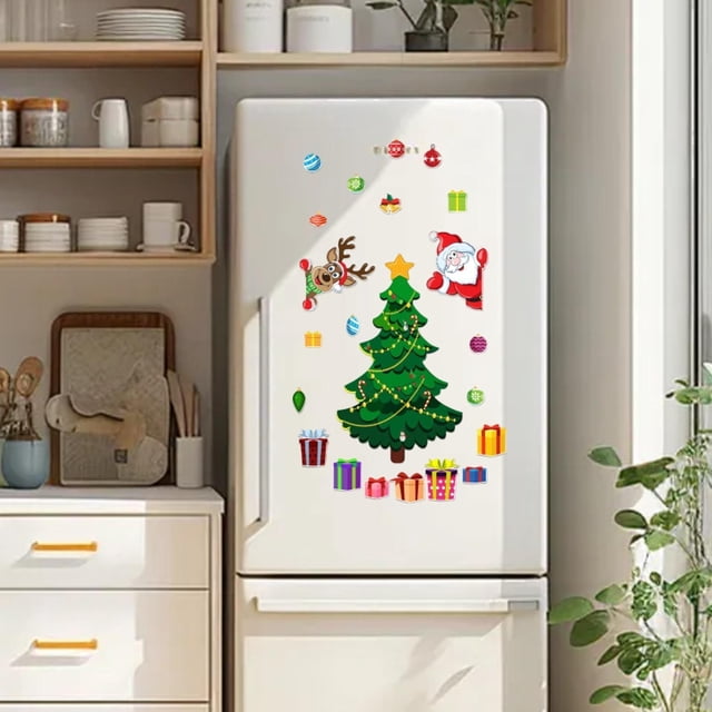 Pegatinas navideñas para nevera Soledad decoración navideña Papá Noel alce para puerta de garaje