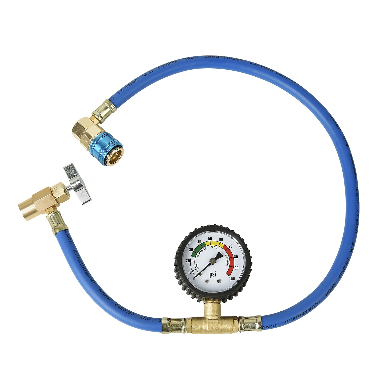 Aain LX1383 Car A/C Refrigerant Pro R-134A Heavy Duty Charging Hose/Air Conditioning Low Pressure Gauge 