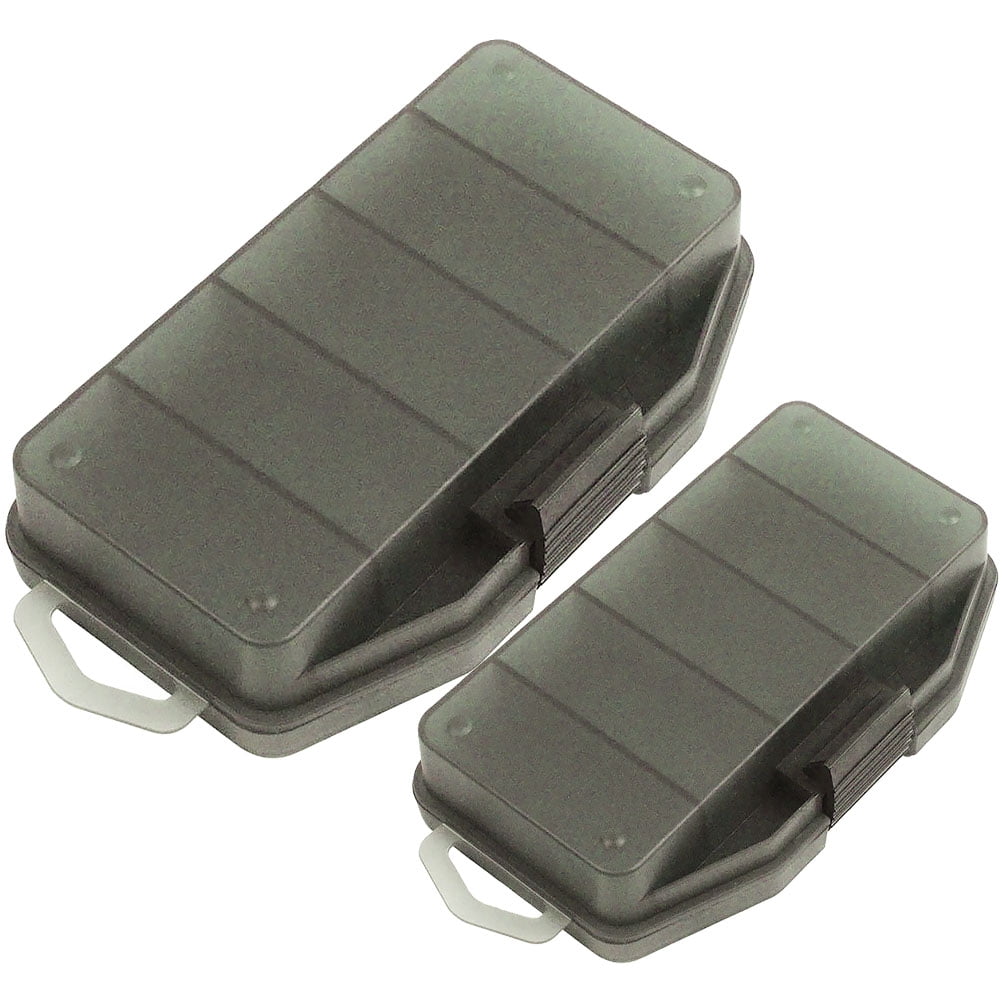 FOMIYES 2Pcs Grey Plastic Fishing Tackle Boxes with Divided Grids for Convenient Storage