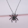 thumbnail image 4 of 3PCS Halloween Spider Shape Colgante, collar y aretes Set Cartoon Masquerade Costume Party Cosplay Accesorios de joyería (Plata, Negro), 4 of 6