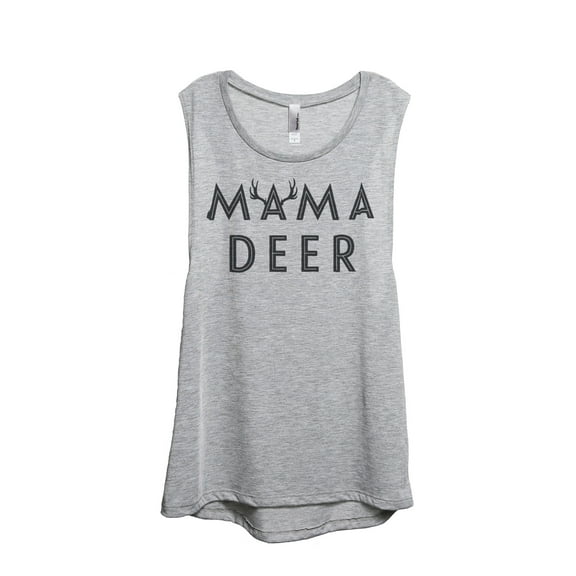 Thread Tank Mama Deer Women's Sleeveless Muscle Tank Top Sport Grey X-Large