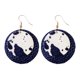 thumbnail image 1 of Nueva Vaca Patrón Animal Pendientes de cuero de las mujeres Ronda de la gota de agua Pendientes de cuero elegante colgante de la joyería de las mujeres, 1 of 4