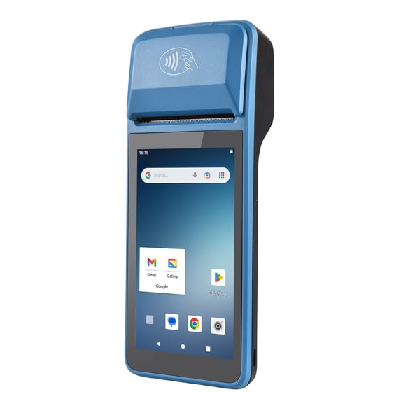 Riwcyla Handheld Android 11 POS Receipt Printer PDA Terminal Support 1D Barcode Scanner and 2D Scanning 4G NFC Card Reading WiFi BT Communication with 5.0 Inch Touchscreen 58mm Width Thermal Label P