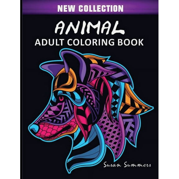 Animal Adult Coloring Book, (Paperback)