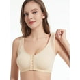 thumbnail image 3 of Solid Front Buckle Sports Bras, Breathable Rimless  Adjustment Bra, Women's Lingerie & Underwear, 3 of 8