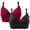 Black+Red, variant on 2PC Woman's Fashion Plus Size Wire Free Comfortable Push Up Hollow Out Bra Underwear