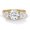 Rose, variant on Three-Stone Round Cut Real Moissanite Engagement Ring in 14K Gold Plated Sterling Silver