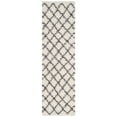thumbnail image 3 of SAFAVIEH Dallas Jerrie Geometric Shag Area Rug, Ivory/Dark Grey, 6' x 6' Square, 3 of 11