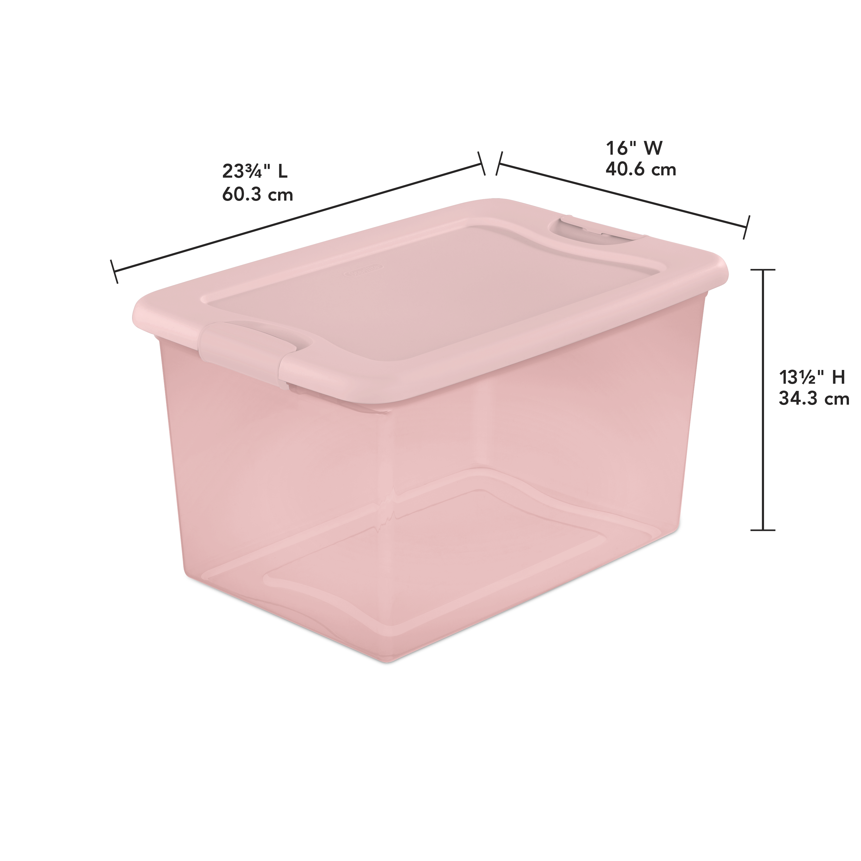 Sterilite 64 Qt. Latching Box Plastic, Blush Pink Tint, Set of 6 - image 4 of 5