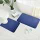 thumbnail image 3 of Fiudx Juego de Alfombrillas de Baño de Franela, Tela Suave y Agradable para La Piel, Esponja Gruesa Absorbente, Diseño Antideslizante, Tacto Cálido y Acogedor, Decoración de Baño, Juego de 3 Piezas,, 3 of 3