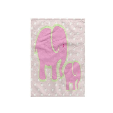 3dRose, Mama n Baby Pink Elephants On Pink n White Dots, 15x22 Hand Towel