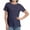 Navy blue, variant on Womens Tops Short/Long Sleeve T-Shirts Fitted Crewneck Tee