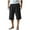 Black, variant on Mens capri pant Summer Beach Lightweight Below Knee Casual Cotton Shorts Drawstring Elastic Waist with Pockets