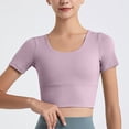 thumbnail image 2 of Wlynlyn Workout Tops for Women Short Sleeve Yoga Crop Tops Crewneck Athletic Running Gym Tights T Shirts, 2 of 4