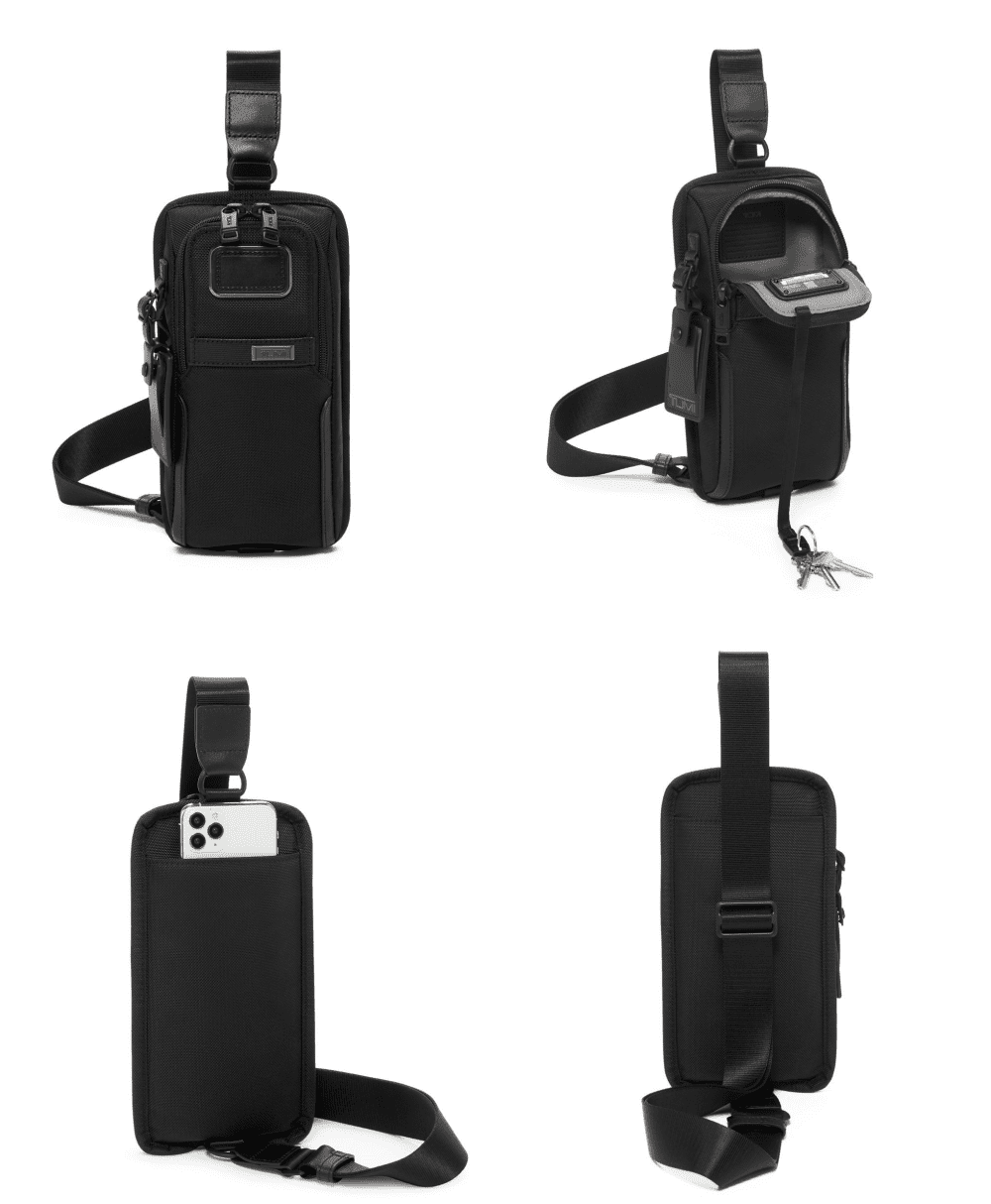 Hue & Hold Alpha 3 Series Men's Compact Sling Ballistic Nylon Sling Bag, Black