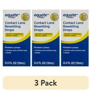 (3 pack) Equate Contact Lens Rewetting Drops for Soft Contact Lenses, 0.5 fl oz (15 ml), Compare to Clear Eyes Contact Lens Multi-Action Relief