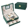thumbnail image 4 of Jewelry Box Showcase with Drawer 4 Hooks Ears Jewellery Gift Green, 4 of 7