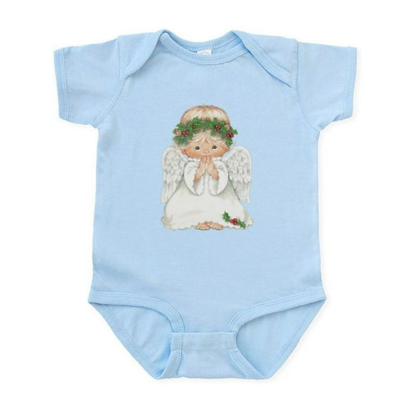 CafePress - Christmas Cute Baby Angel Praying Body Suit - Baby Light Bodysuit, Size Newborn - 24 Months
