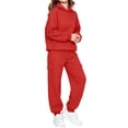 thumbnail image 5 of Piuwrlz Kids 2-Piece Hoodies Outfits Sets,Girls Cotton Sweatshirt Pants Fashion Set Red Size 5-6 Years, 5 of 8