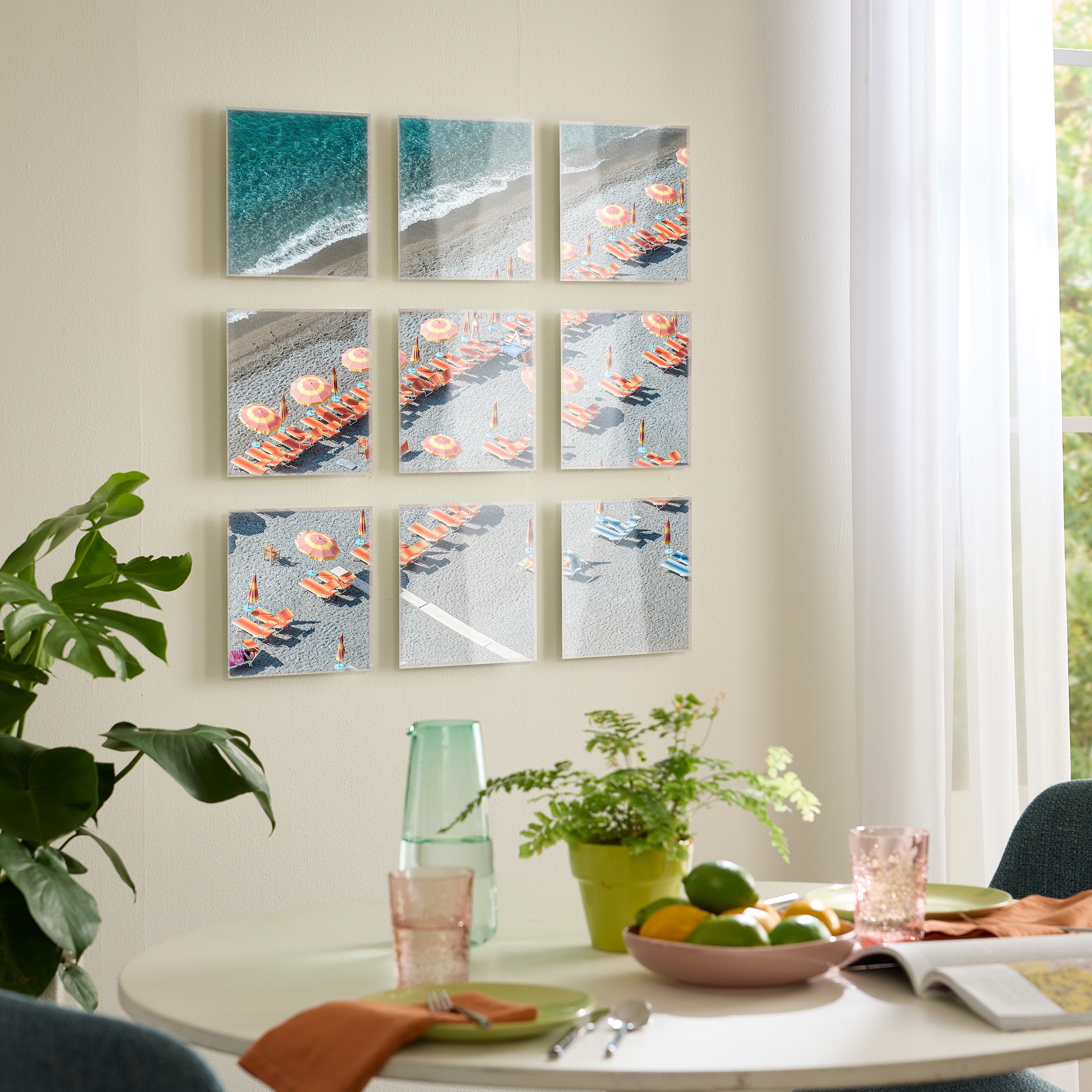 TilePix Nail Free Glass Frame, 9-Piece Split Image