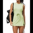 thumbnail image 3 of Vestido de Tenis para Mujer con Pantalones Cortos Incorporados, Mono Deportivo para Entrenamiento, Espalda Abierta, Falda Pantalón, Verde Matcha, XL, 3 of 8