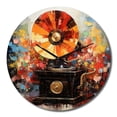 thumbnail image 2 of Designart "Colorful Phonograph composition" Music Oversized Wall Clock, 2 of 5