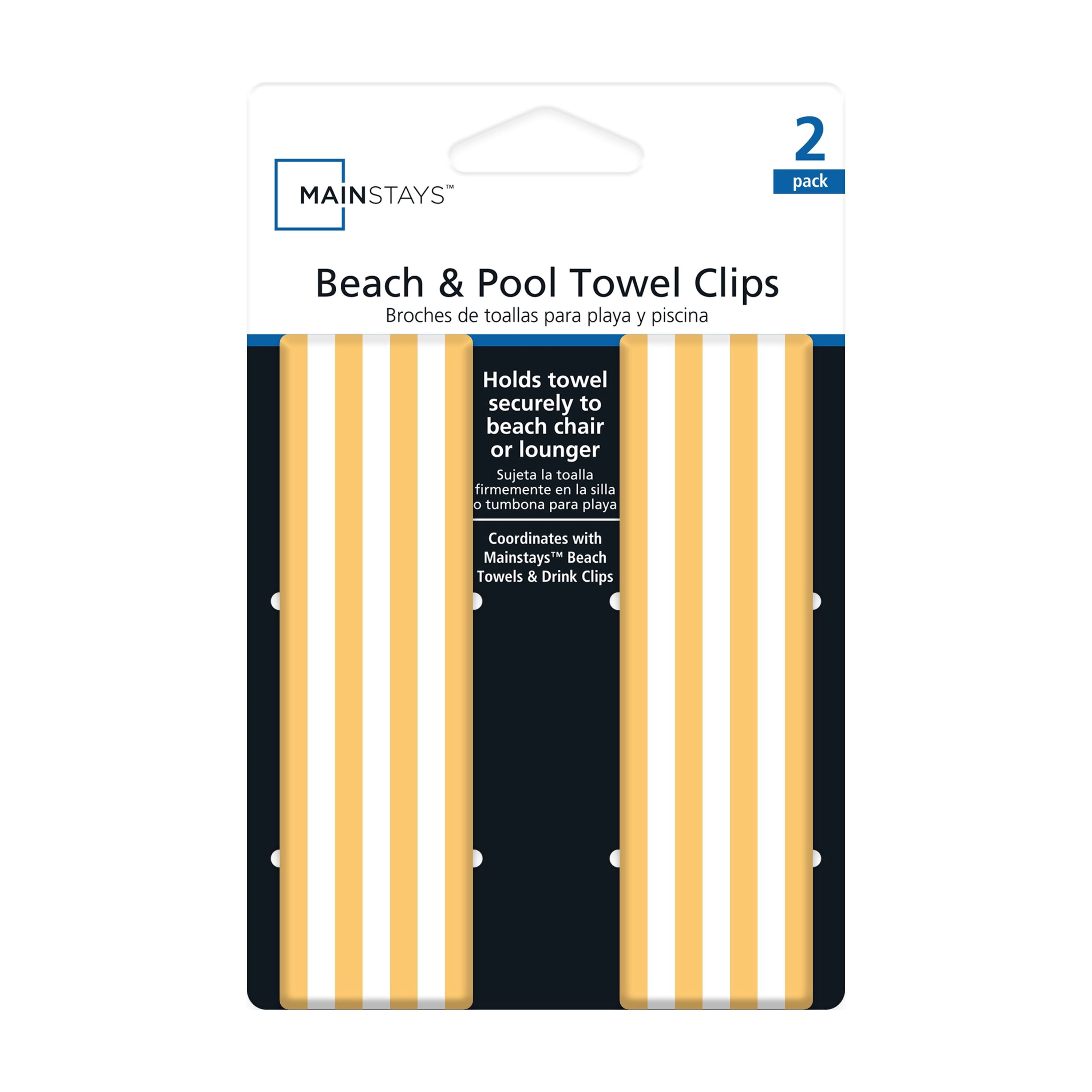 Mainstays Yellow Stripe Beach Towel Clips