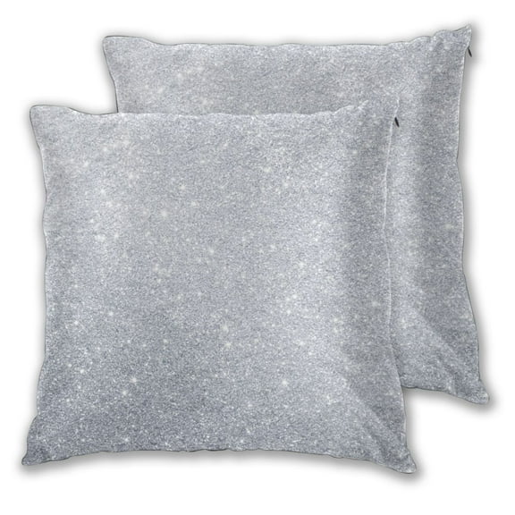 Diamond Silver Pattern Couch Square Decorative Throw Pillow Covers Set of 2 for Sofa Bed Cushion Covers Home Decor 18"x18"