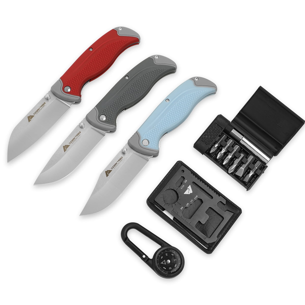 Ozark Trail 3.2” EDC Folding Knife, Multi-Color 6pc Set