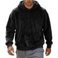 thumbnail image 3 of Frnrwgo Men's Hoodie Double-Sided Fleece Loose Fit Winter Casual Pullover with Kangaroo Pocket, 3 of 9