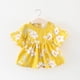 thumbnail image 2 of Vestido Para Niñas, Ropa Para Niñas Pequeñas, Vestido De Manga Corta Con Estampado De Flores De Verano Para Niños Pequeños, Falda Amarilla Odeerbi LM103-8683, 2 of 4