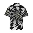 thumbnail image 3 of Balery 3D Vortex Illusion Print Men's Hawaiian Shirts Short Sleeve Beach Shirt Relaxed Fit Vacation Button Down Shirts-Medium, 3 of 9