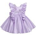 thumbnail image 2 of IDOPIP Flower Girl Butterfly Bow Tutu Dress for Kids Baby Princess Wedding Party Dresses, 2 of 8