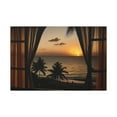 thumbnail image 2 of Beautiful View Sunset Sea Open Window Ocean Canvas Wall Art for Home Decor Ready-to-Hang, 2 of 18