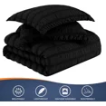 thumbnail image 5 of Walensee King Seersucker Comforter Set, 3 Pieces Bed Comforters, 104"x90", Black, 5 of 6