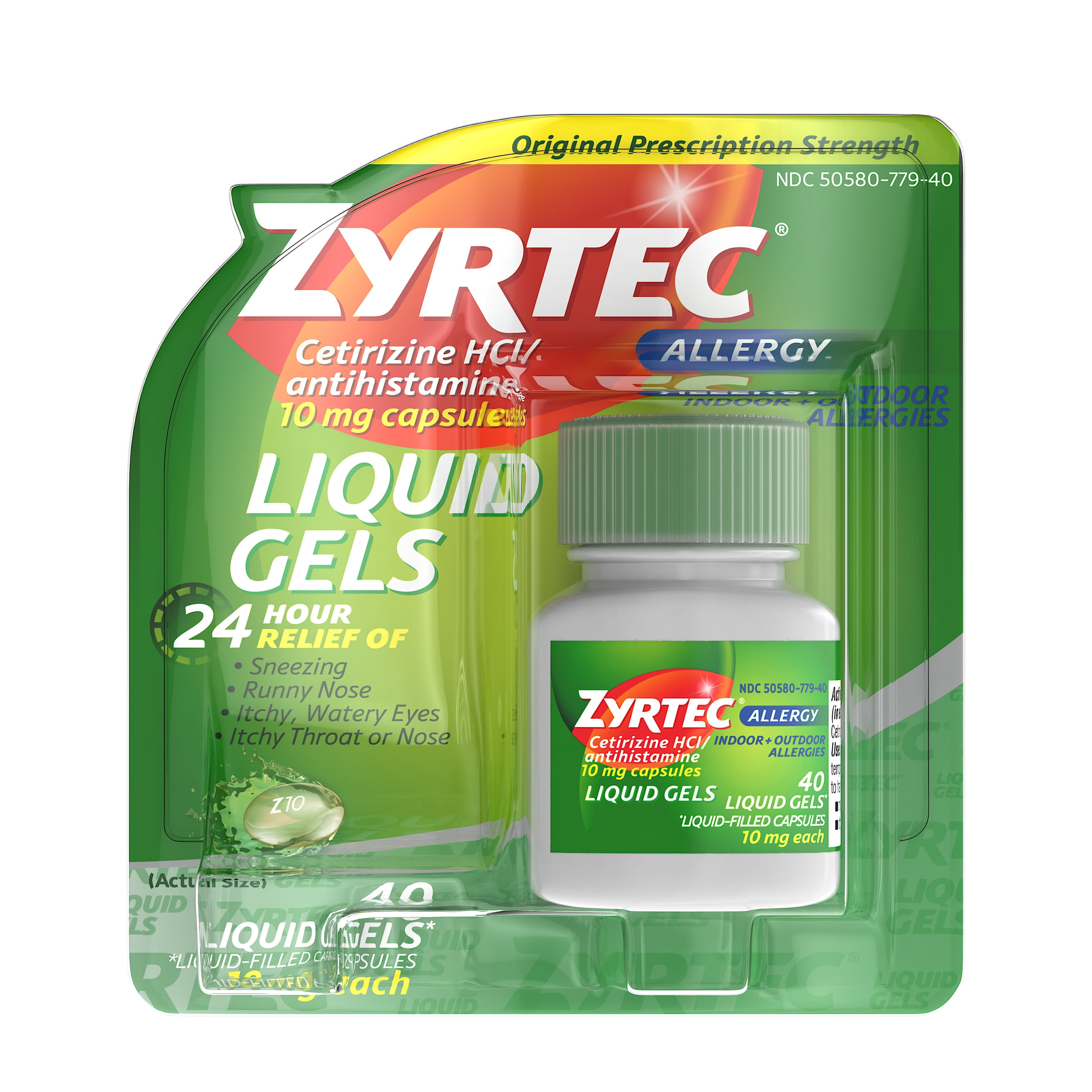 Zyrtec 24 Hour Allergy Relief Antihistamine Capsules, 40 Ct Walmart