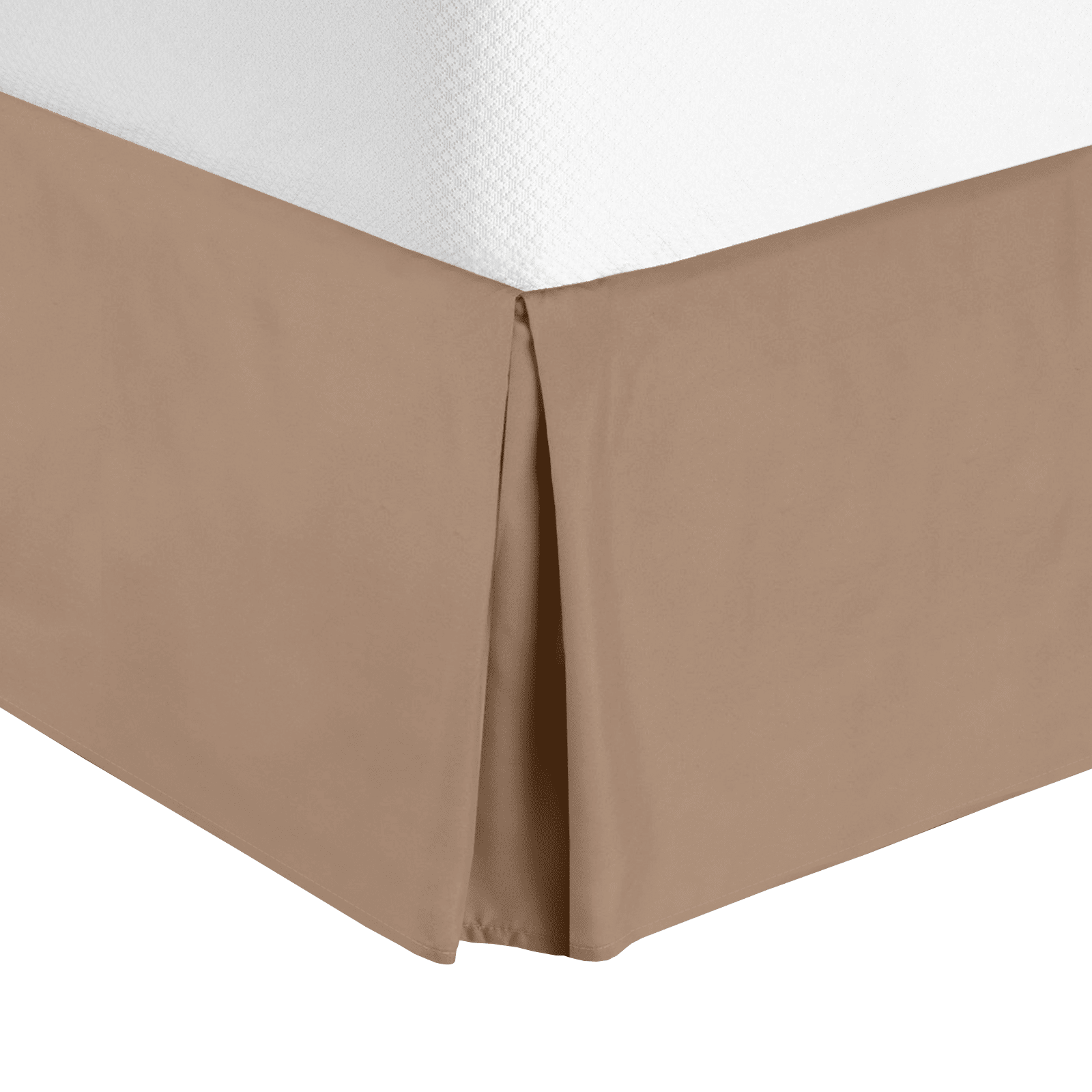 14" Tailored Pleated Bed Skirt Dust Ruffle, Queen, Taupe, by Clara