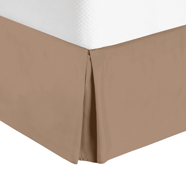 14" Tailored Pleated Bed Skirt Dust Ruffle, Cal King, Taupe, by Clara