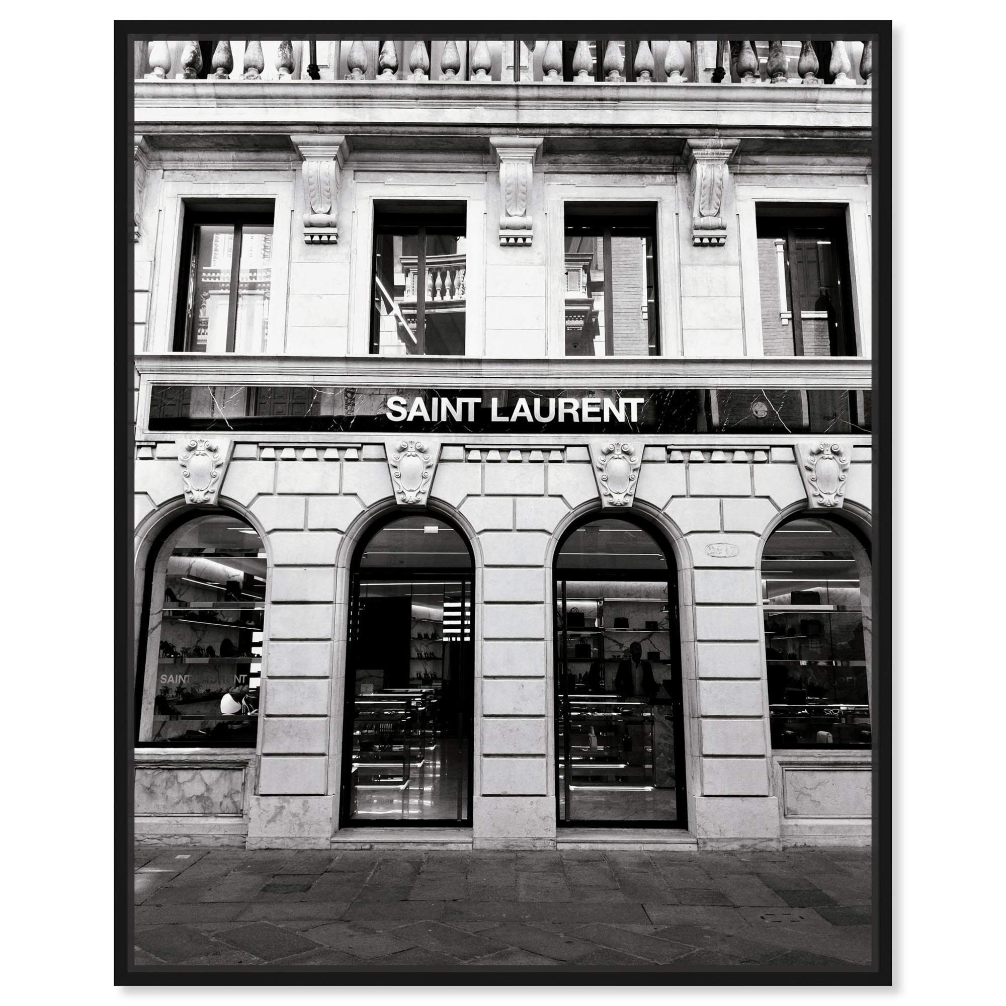 Glam Store front II Canvas Fashion Prints by Art Remedy, Black Frame, 16 x 20