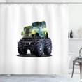 thumbnail image 1 of Ambesonne Truck Shower Curtain, Monster Truck Off Road, 69"Wx75"L, Apple Green Dark Taupe, 1 of 3