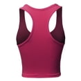 thumbnail image 3 of A2Y Women's Basic Cotton Casual Scoop Neck Cropped Racerback Tank Tops Magenta M, 3 of 5