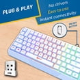 thumbnail image 3 of Restored KLIM Chroma Wireless Gaming Keyboard, Long-Lasting Rechargeable Battery, Quick and Quiet Typing, Water Resistant, RGB Backlit for PC, PS5, PS4, Xbox One, Mac - White (Refurbished), 3 of 6